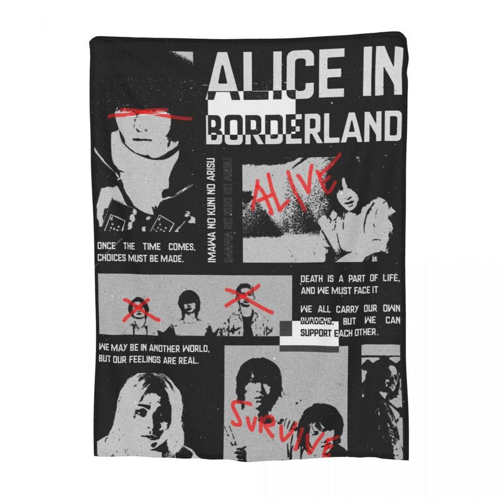 Alice In Borderland Chishiya Blankets Soft Warm Flannel Throw Blanket Bedding for Bed Living room Picnic Travel Home Couch