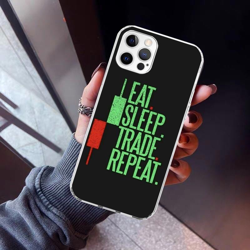 Trade Investment Forex Stock Market Phone Case For iPhone 17 Air 11 13 Mini 14 15 Plus 16 12 Pro Max 16E SE 7 8 Pattern Soft TPU