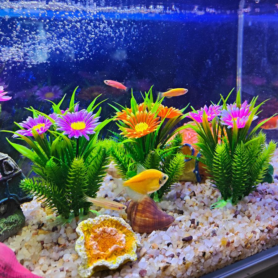 Ozdoba do akvária Simulace vodní trávy Plastové umělé akvarijní ryby Rostlina pro dekoraci Pozadí Rostliny