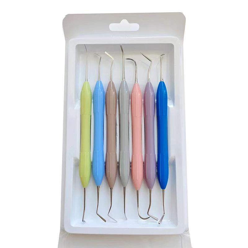 1/7Pcs Dental Double Silicone Handle Resin Filler Spatulas Composite Filling Surgical Instrument Dentist Tools