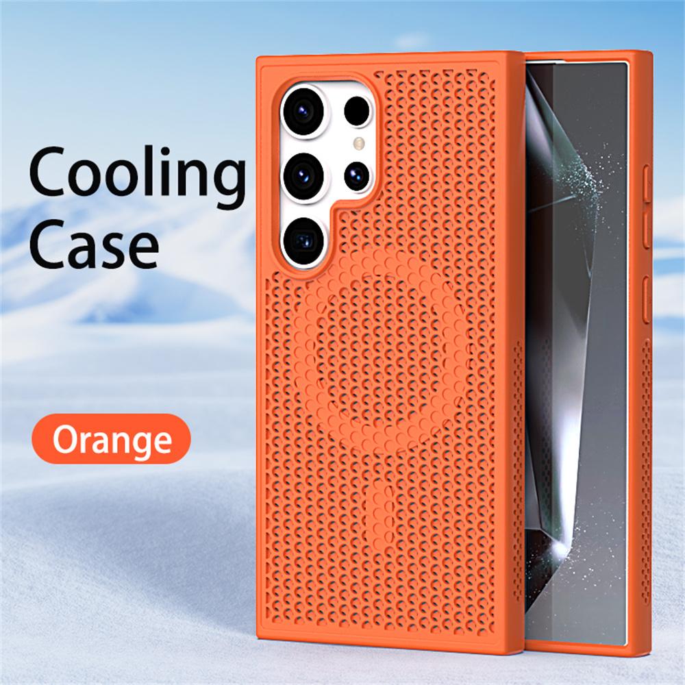 Magnetic For Magsafe Heat Dissipation Phone Case For Samsung S25 S24 S23 Ultra S22 Plus FE Luxury Shockproof Protection Cover