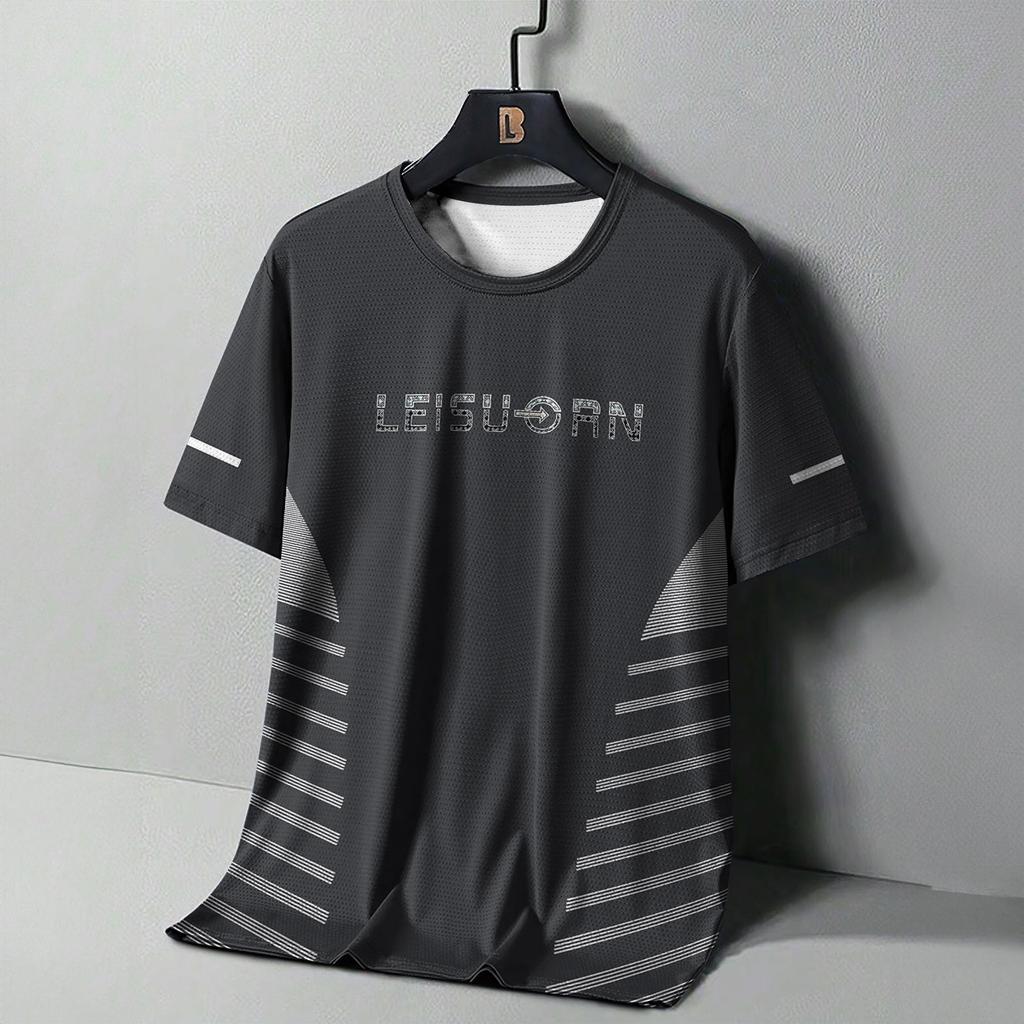 Summer Men's Running T-Shirts 3D Print Oversized Short Sleeve Tops High Elasticity Fitness T Shirt For Men Quick Dry Sports Tees