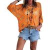 Cardigan lavorato a maglia da donna con scollo a V, intagli a forma di diamante e maniche a pipistrello, per la primavera/estate europea