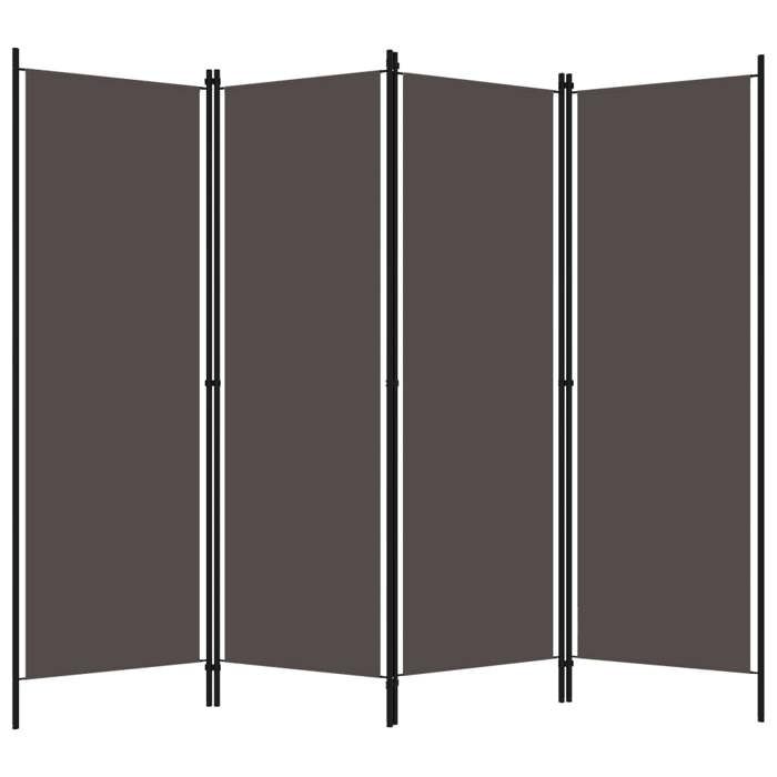 VidaXL Cloison de séparation 4 panneaux Anthracite 200x180 cm