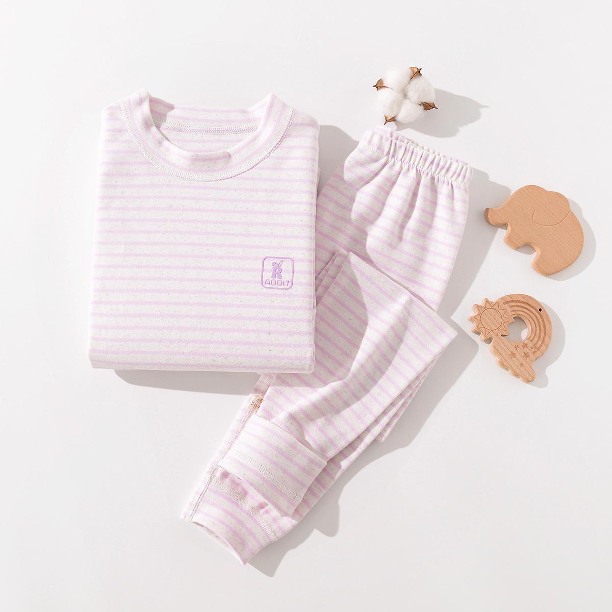 Children s Pure Cotton Warm Pajamas Set - Thick Soft Velvet, A-Class, 280g, Autumn/Winter 90 cm