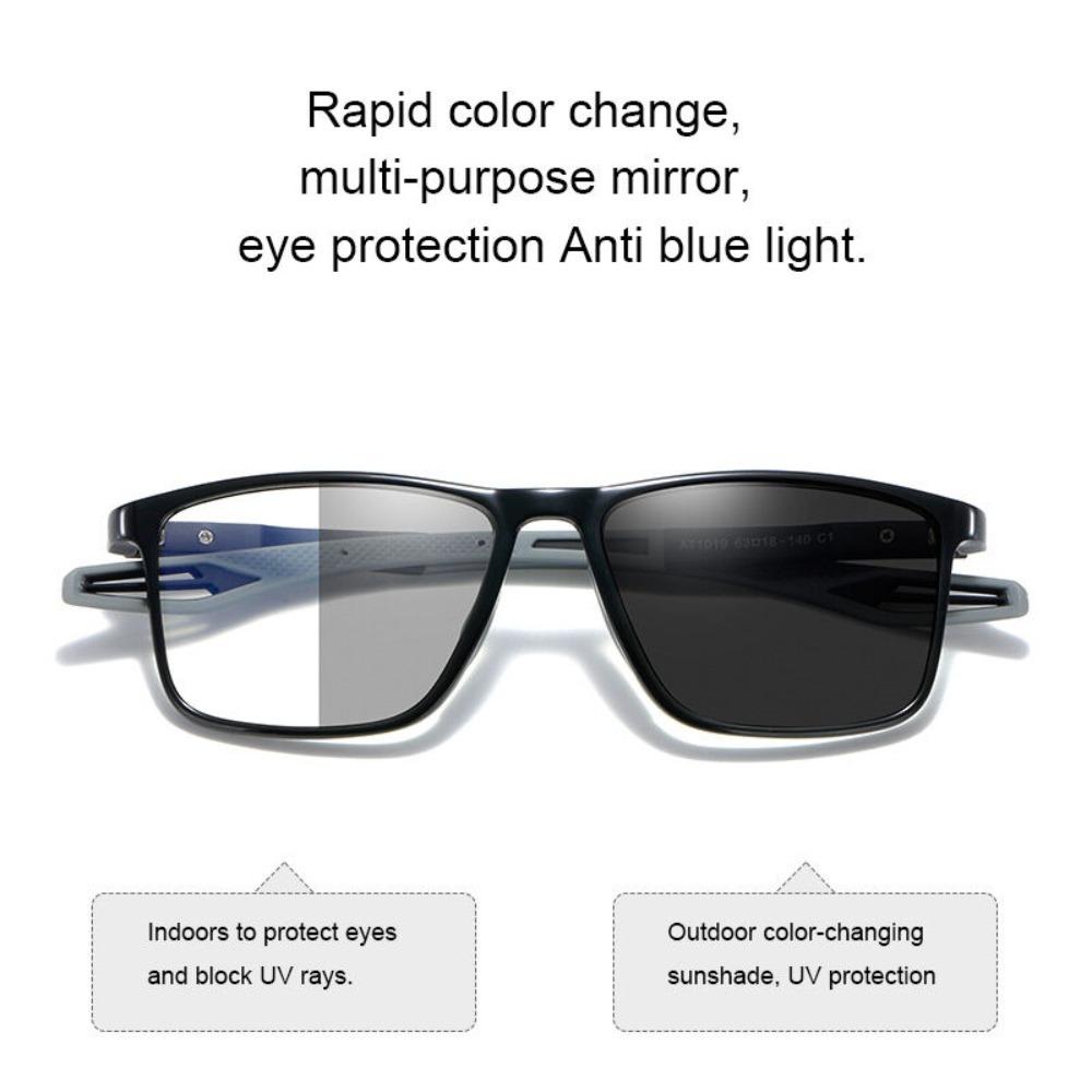 Pochromic Progressive Multifocal Reading Glasses Look Far and Near Eyeglasses Men Sport TR90 Frame Anti Blue Light Graded Eye