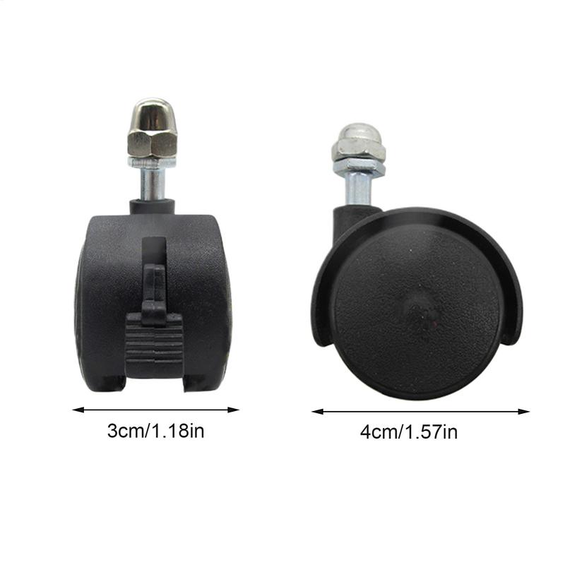 Rodízios para cadeira giratória, conjunto de 4 peças, rodas para aquecedor a óleo com design espiral, rodízios básicos para cadeiras, rodízios para aquecedores elétricos de chão.