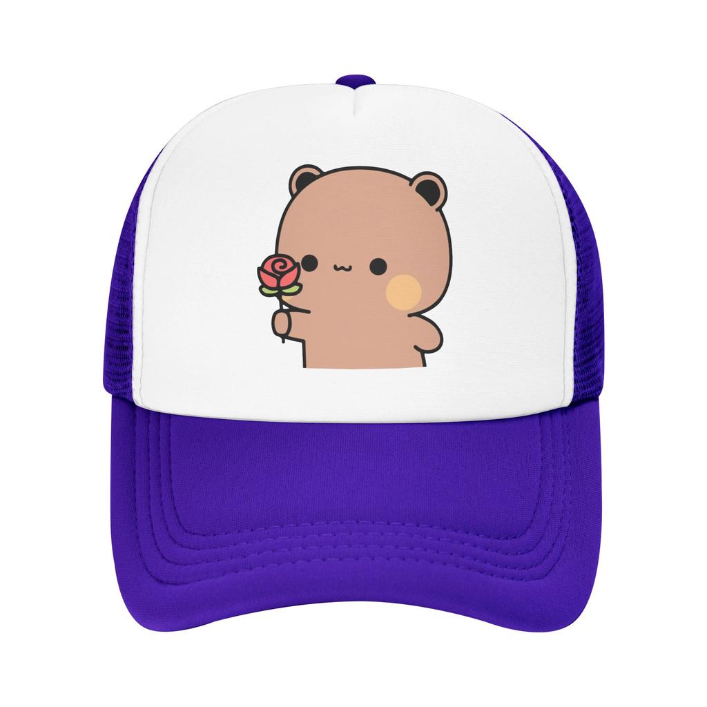 Panda And Brownie Bear Couple Active Trucker Hats Unisex Women Bubu and Dudu Dad Hat Sun Caps Dad Hat Breathable Mesh Baseball Cap