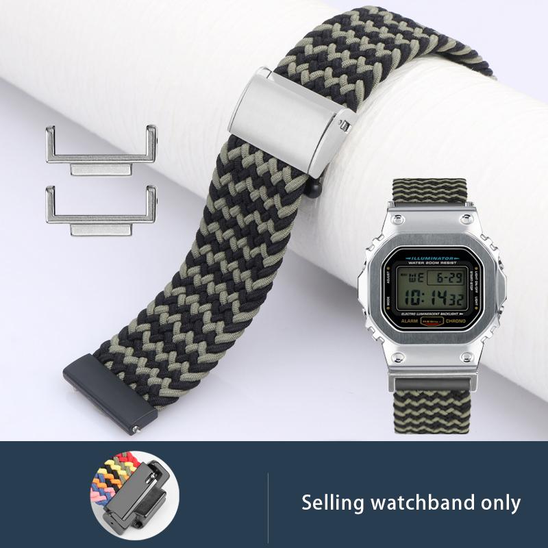 Цветной нейлоновый ремешок для Casio DW-5600/5610 GW-B5600 GM2100 Модифицированный эластичный плетеный нейлоновый ремешок для часов Браслет Стальной корпус часов DW-5600