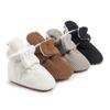 2024 Spring/Autumn Baby Sock Shoes - Plush, Striped, Non-Slip Walker Shoes