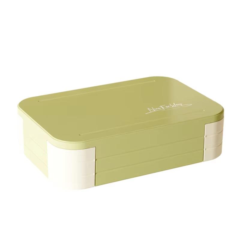 

Large Capacity Portable Rectangular Lunch Box With Individual Compartments And Seal Microwaveable Commuter Lunch Box Set