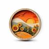 Wooden Plaque Round Wood Wall Decor Layered with Dots for Living Room, Entryway, Bedroom