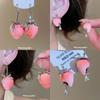 Silver Needle Zircon Resin Strawberry Water Drop Stud Earrings Sweet Temperament Simple Versatile Earrings Light Luxury High-end Earrings Women