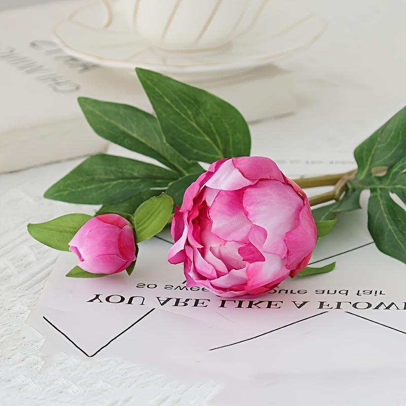 5 Stück Künstliche Pfingstrose mit je 2 Blütenköpfen, Heimhochzeit Weiche florale Fotorequisiten Ornamente Fortgeschrittener Sinn Simulations-Pfingstrosen-Bouquet