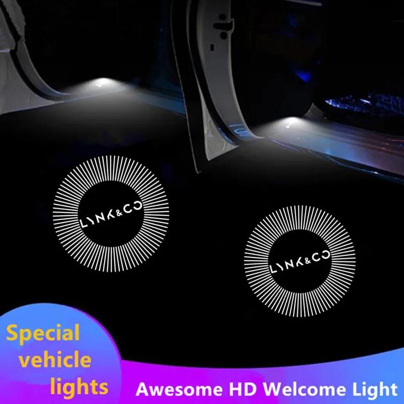 for Lynk&Co 01 02 03 05 09 Led Car Door Welcome Light Laser Projector Logo Ghost Shadow Lamp Goods Accessories