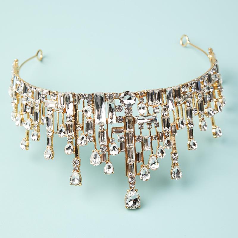 

Свадебный головной убор Супер фея Выступление Стразы Белая корона Повязка на голову Женский Свадебный Кристалл Аксессуары для волос Свадебные аксессуары