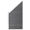 WPC Fence Set 4 Square Panels + 1 Diagonal Panel 792 X 186 Cm Grey
