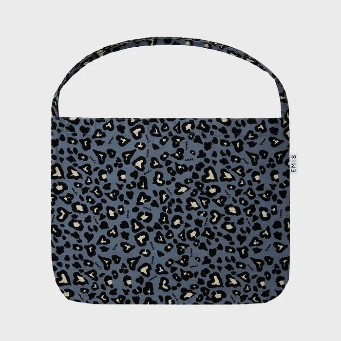 CORDUROY EMIS LEOPARD ECO BAG-BLUE