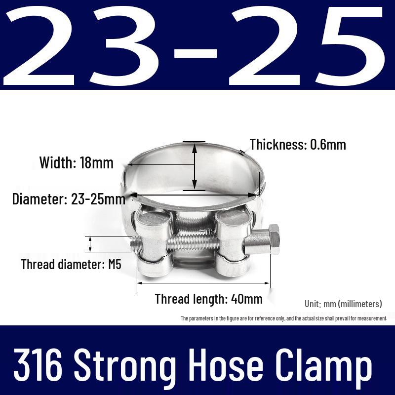 316 Stainless Steel European-Style Thickened Single Head Hose Clamp
