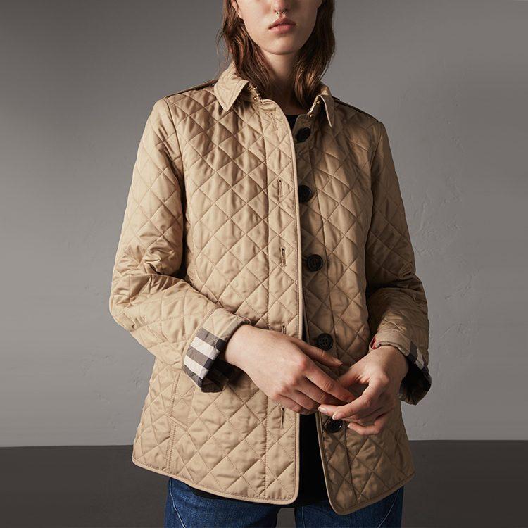 Burberry Jackets Women's Khaki Lapel Moderate Other 80213621
