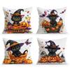 Halloween Black Cat Pillowcase Bedroom Sofa Cushion Cover 100% Polyester Living Room Cushion Pillowcase Home Decor
