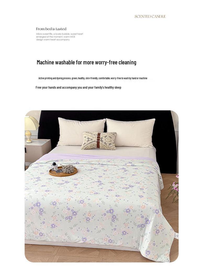 Cool Silk Summer Quilt: Lightweight, Breathable, Ideal for Home or Dorm Use