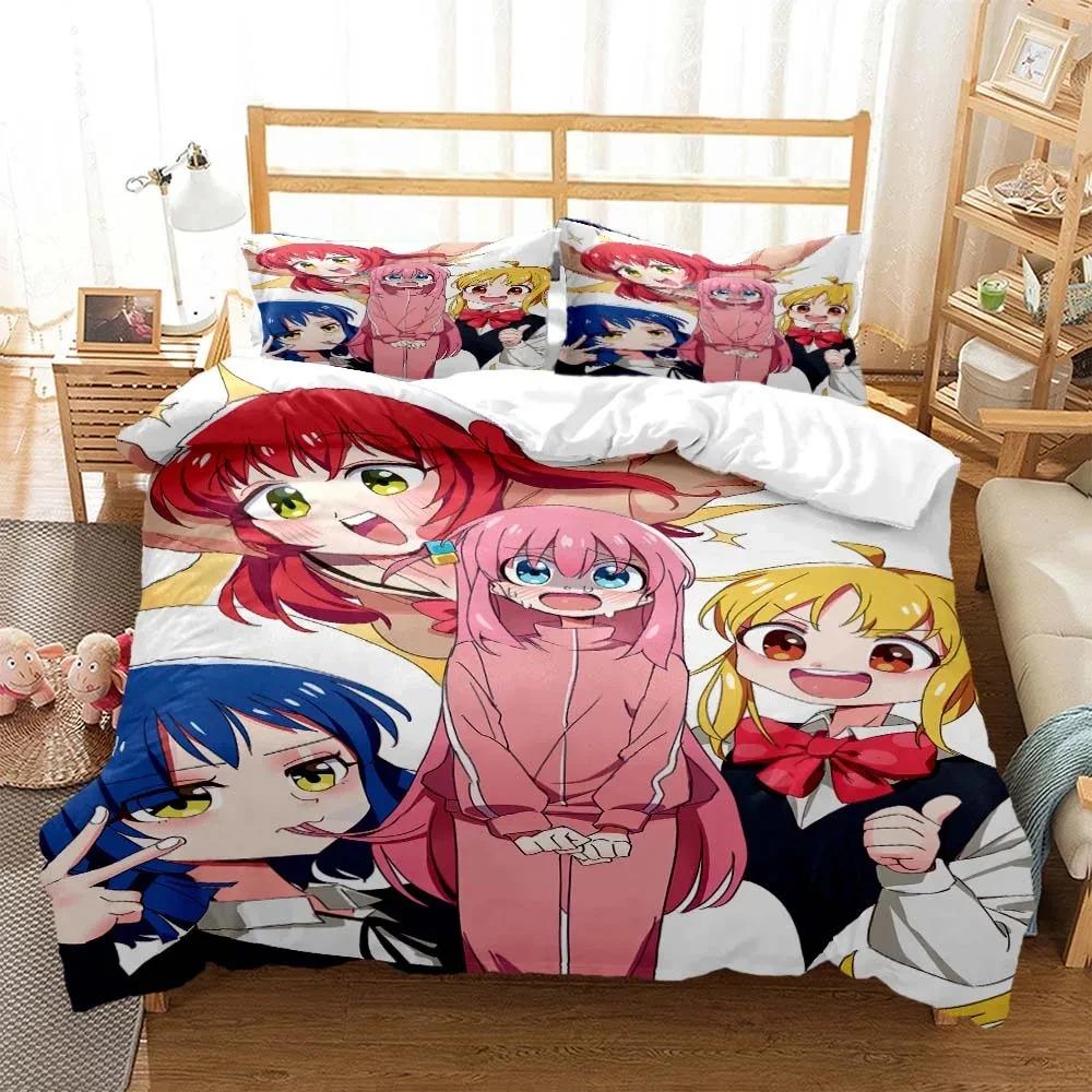 Bekvämt Anime-tryckt påslakan med örngott King Queen Twin Storlekar för Pojkar Flickor och Barn