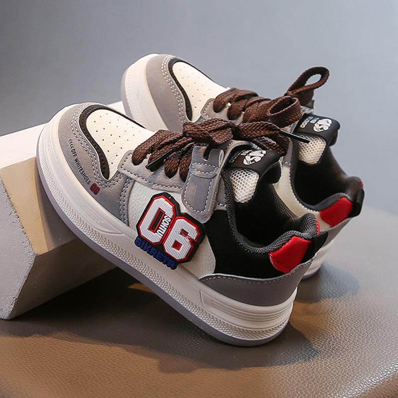 

Kids Non-slip Leather Sneakers: Durable Autumn/Spring Casual Running Shoes for Boys and Girls Set of 6, Size 26-31