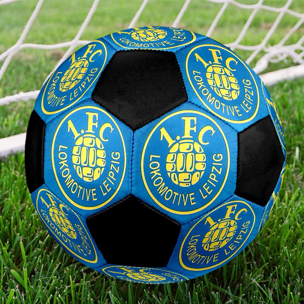 Pallone da Calcio Indoor Lokomotive Leipzig Colorato Cucito a Macchina PVC Misura 5 Allenamento di Squadra Pronto per la Competizione Durevole Rimbalzo Elevato Fantastico Regalo Sportivo