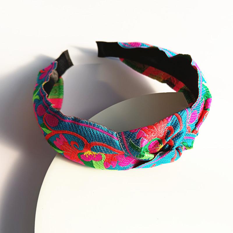 Mooie Boho Borduurtape Hoofdband Boheemse Etnische Haarhoepel voor Vrouwen Meisjes Winkelen Feest Hoofddeksels black