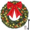 Wooden American Style Christmas Wreath Door Sign Flat Printed Plaque for Window and Decoration