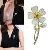 Delicate Pearls Embedded Floral Brooch Rustproof Alloy Accessory Clothing Accessories For Office Party Dress Enhancement
