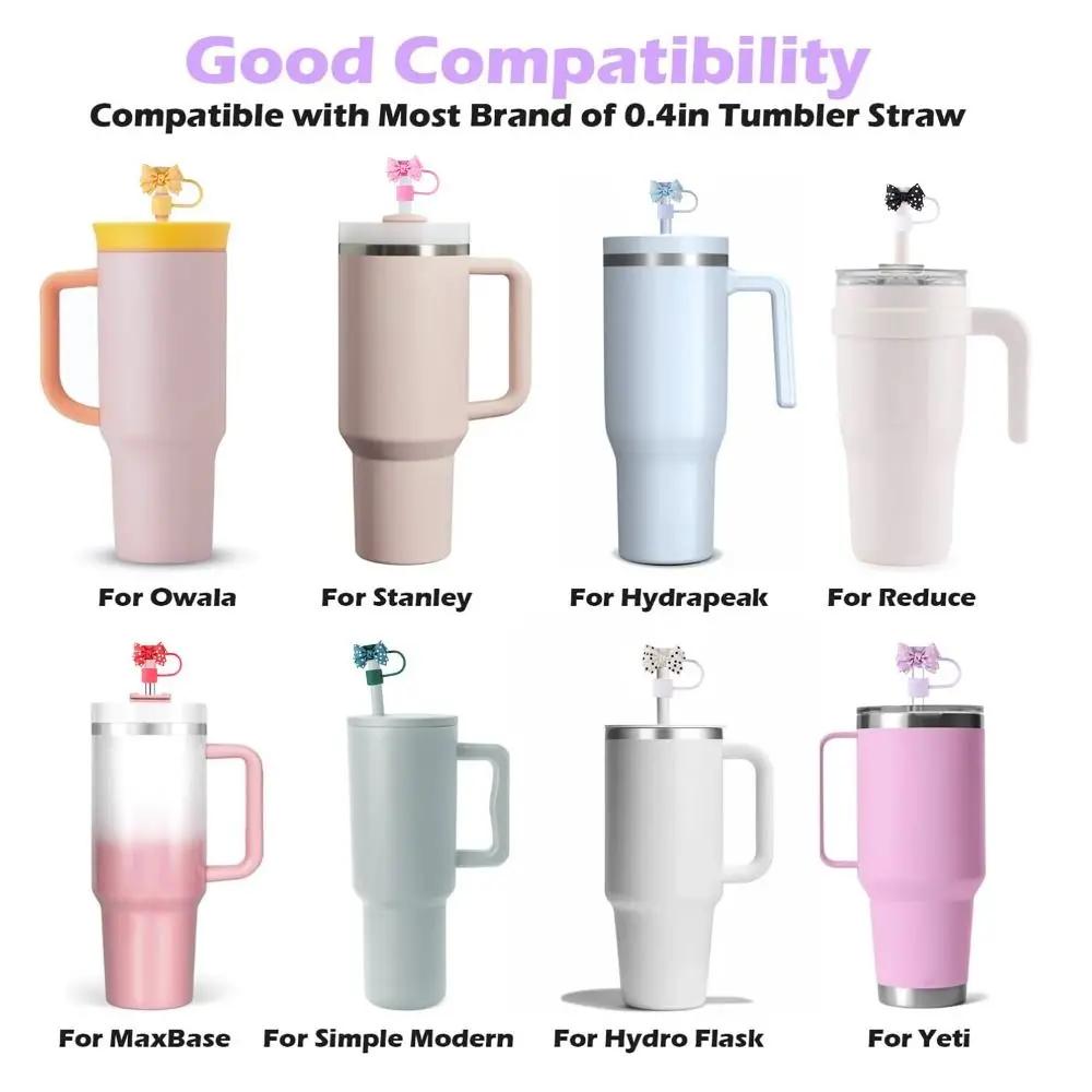 10cm Portable Spotted Bows Straw Tips Covers Good Sealing Dust-Proof Straws Topper Party Supplies Straw Tips Lids