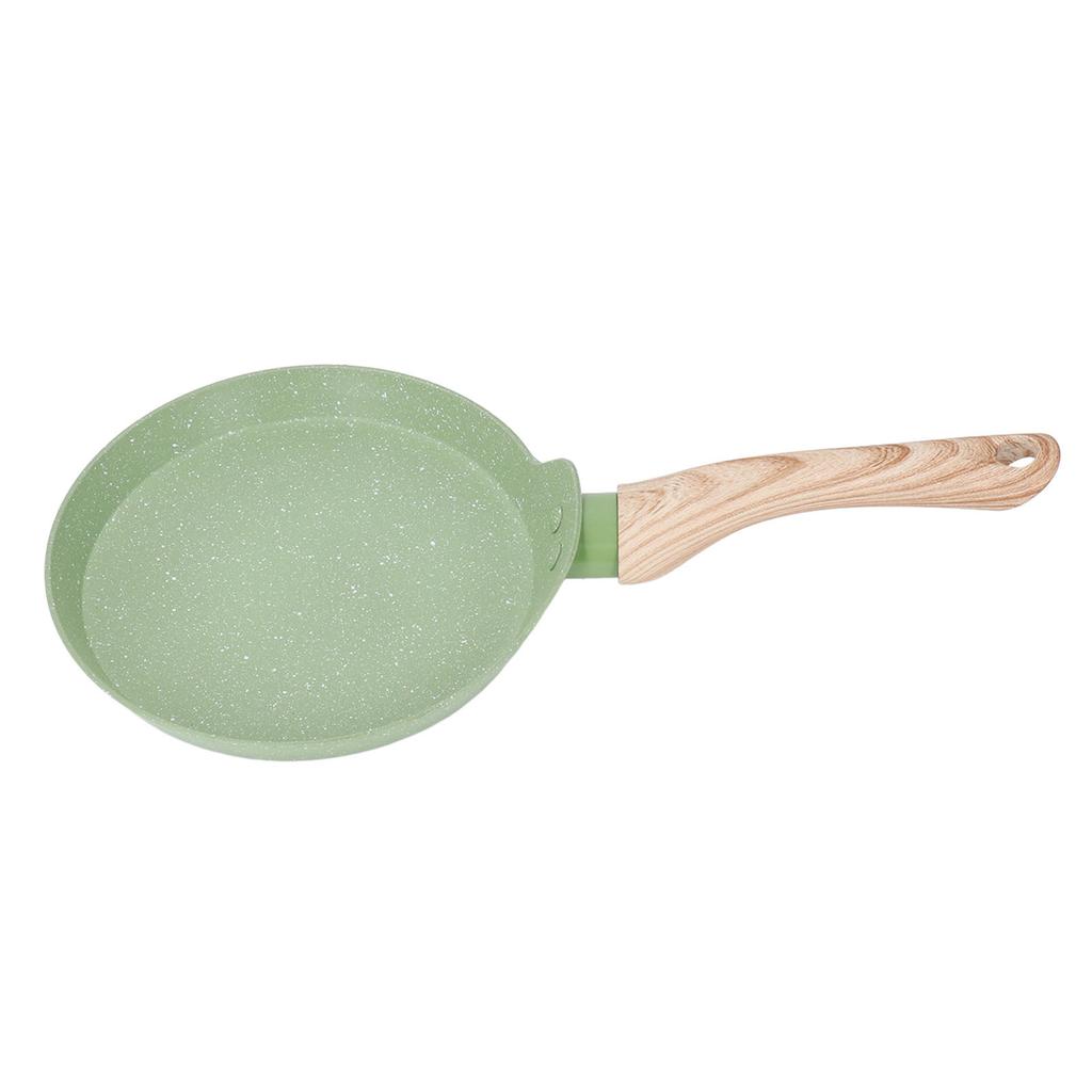 Frying Pan Wood Handle Aluminum Alloy Cooking Skillet Fast Heating Non Stick Omelet Pan for Home Kitchen