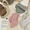Coarse Needle Dot Yarn Embroidered Love Socks Women'S Mid-Tube Socks Trendy Wool Vintage Pile Stockings