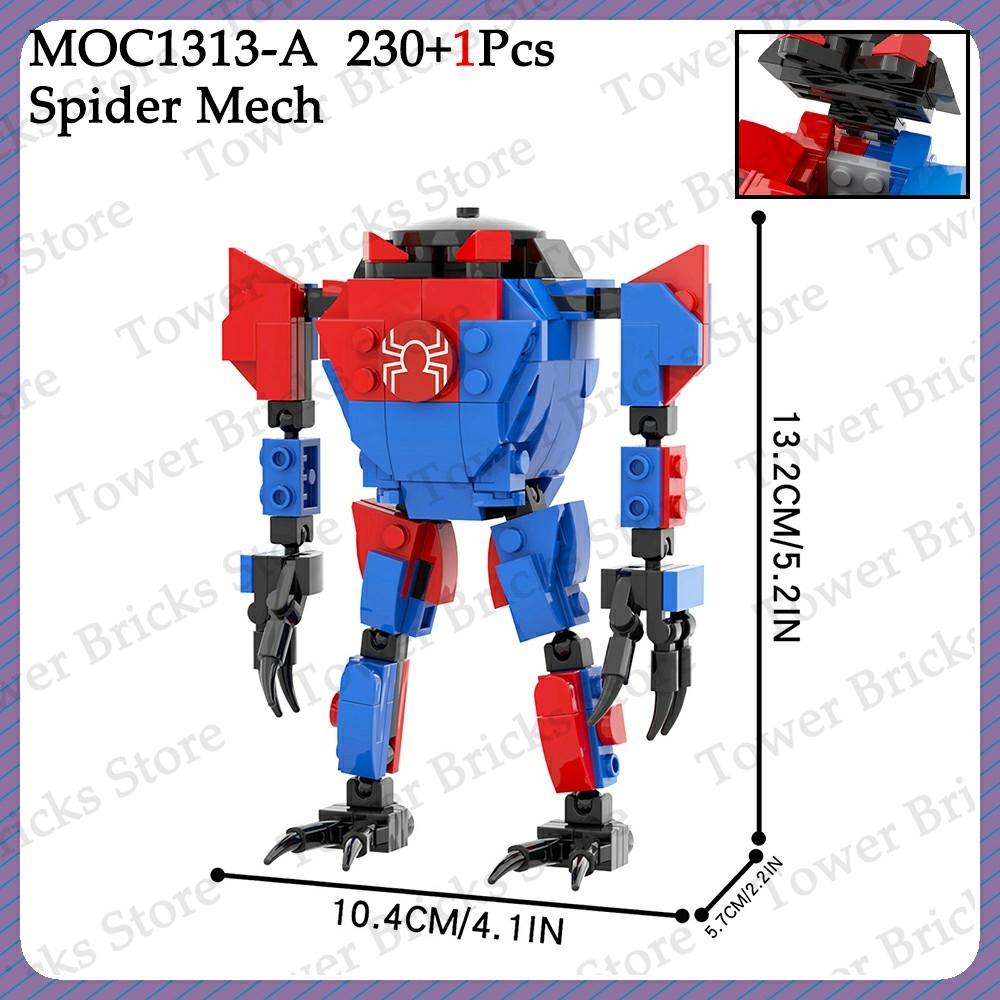 MOOXI Iron Spider Heroes Armor Mech MOC Sci-Fi Movie Figures Building Blocks Toys For Children Adults Gift Compatible Bricks DIY