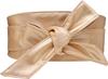 Woman Wide PU Leather Belt Obi Belt Self Tie Cinch Belt Wrap Around Bowknot Waistband Bright for Dress