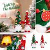 Kerst Kabouter Ornament met Gloeiende Kerstboom Hoed en Gebreide Gezichtsloze Poppen Figuur voor Feestelijke Plank Decoratie