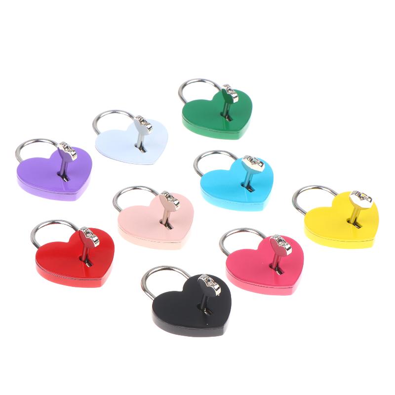 45*59*8Mm Heart Shaped Padlock With Matching Keys Romantic Metal Love Locks For Travel Wedding Gift Diary Bag Luggage Decor