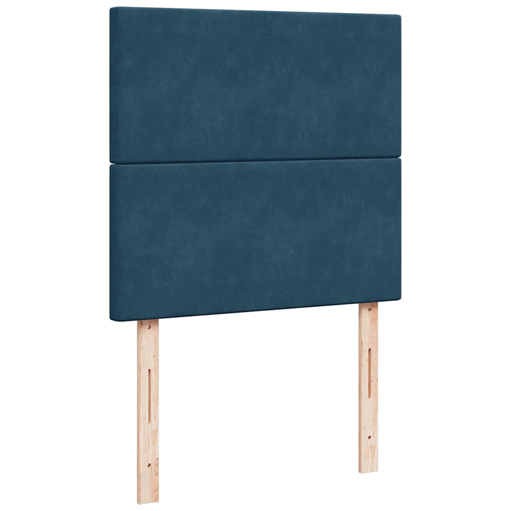 Ottoman Bed with Mattress & LEDs Dark Blue 90x190 Cm Velvet
