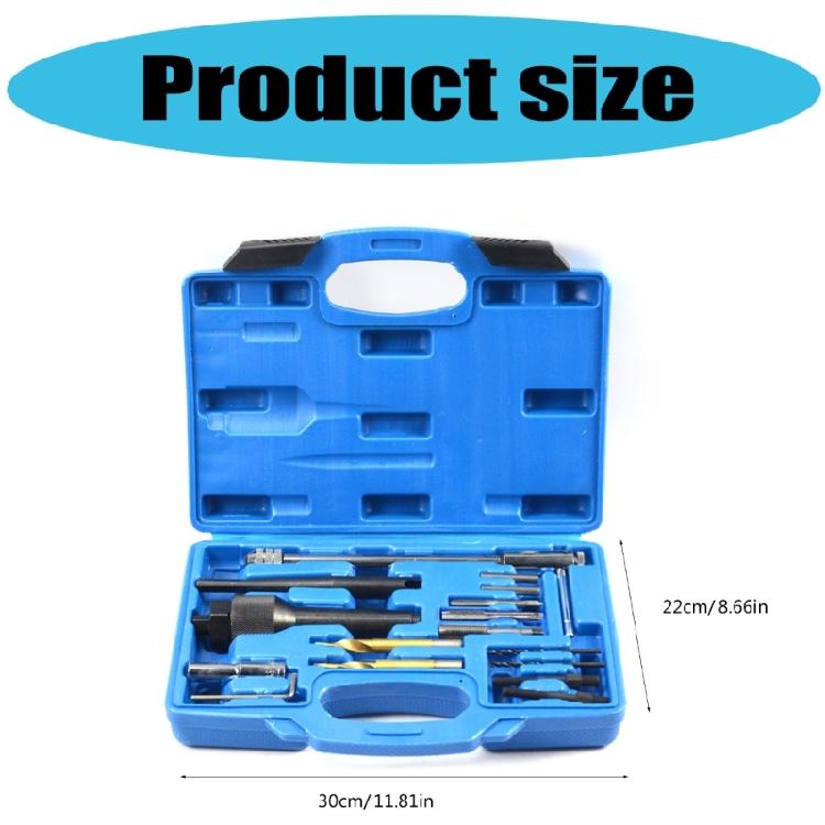 Automotive Repair Kit 16 Piece Carbon Steels Glow Plug Removal Extractor Tool For Preheat Plug Vehicles Maintenance