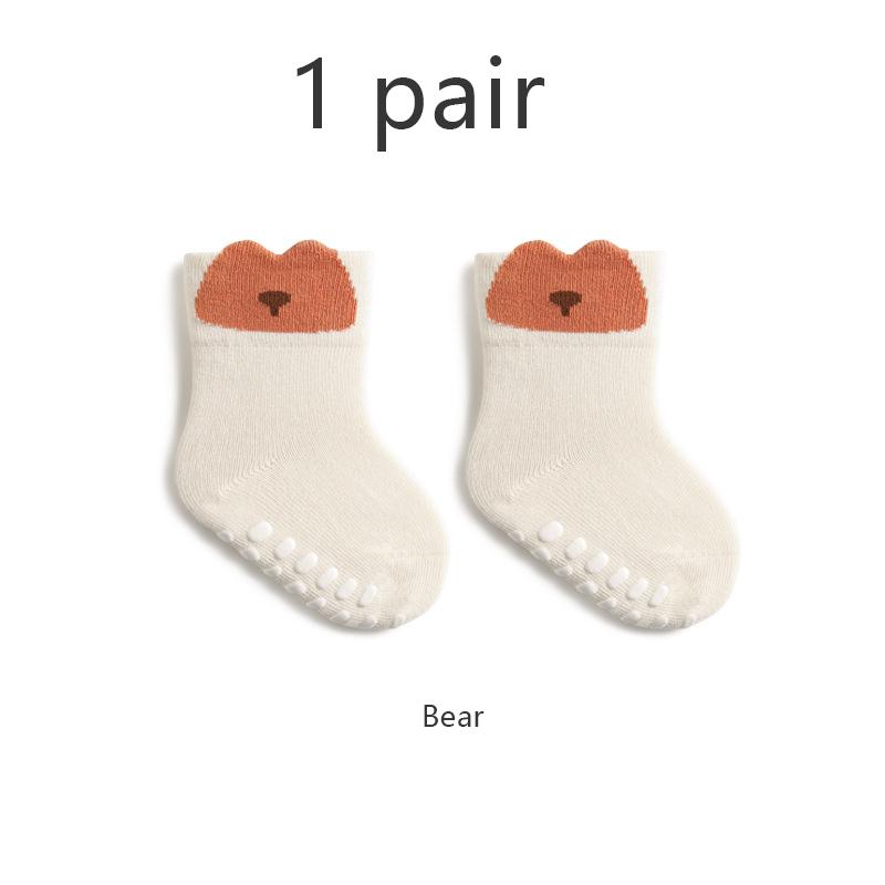 4/1 Pairs/Lot Cartoon Baby Floor Socks Non-Slip Glue Kids Socks Indoor Cooling Soft Cotton Toddler Socks For Newborn