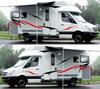 Black+Red Vinyl Stickers For Caravan Travel Trailer Camper Van Stripes Graphics