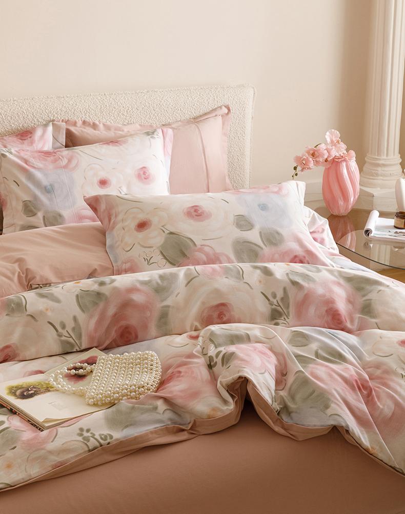 Sleep Grid Thickened Cotton Brushed Digital Printing Series Four Piece Set