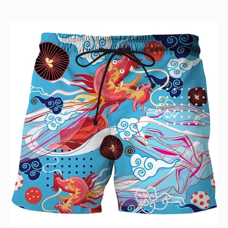3D Printed Animal Short Pants For Men Flamingo Shark Owl Pattern Board Shorts Summer Hawaiian Loose Quick Dry Sports Swim Trunks