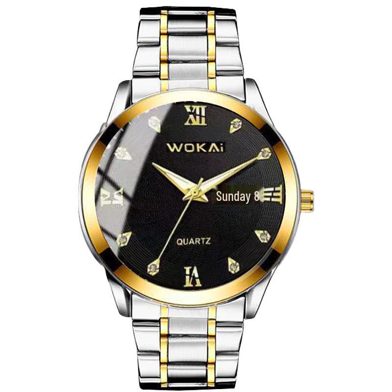 

Wokal Brand 1803: Large Dial, Waterproof, Luminous, High-End Steel Band Business Watch for Middle-Aged. Bare Watch чорний