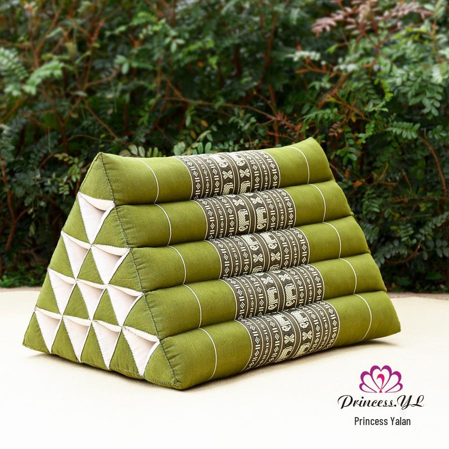 Thailand Triangle Tatami Cushion: Kapok Lumbar Pillow & Sofa Back Support.