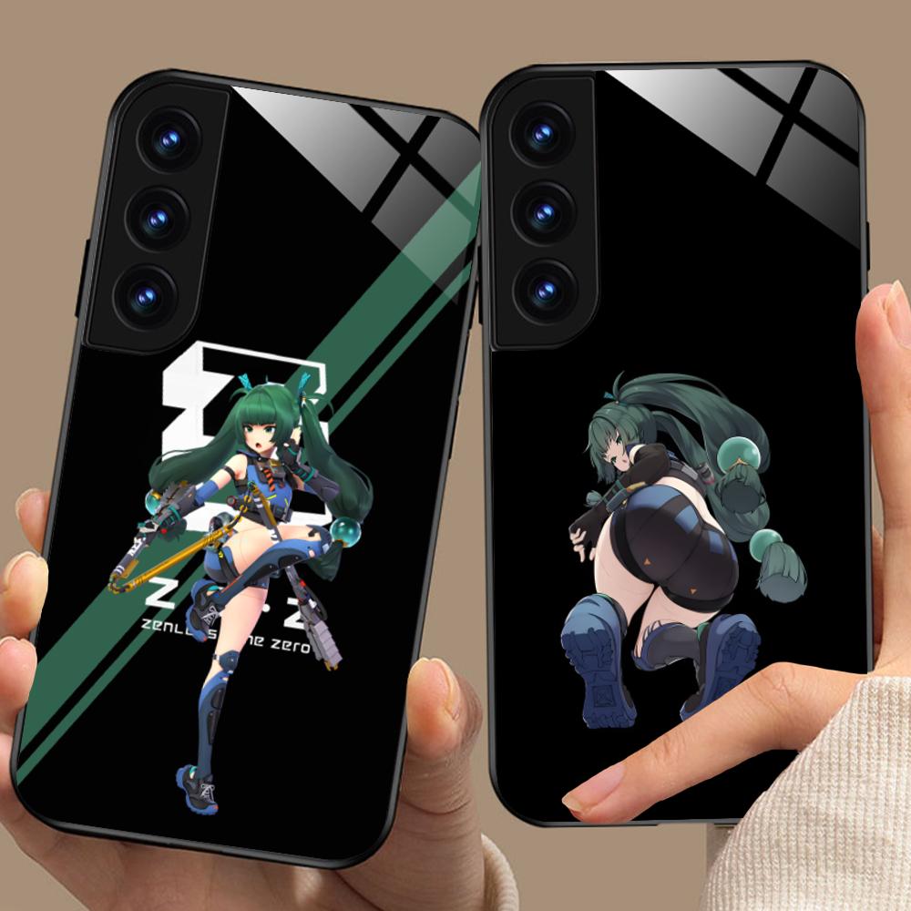 Zenless Zone Zero QingYi Phone Case for Samsung Galaxy S25 S24 S23 S22 S21 S20 Note20 Plus FE Ultra Glass Colorful Cover Luxury