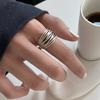Gothic Curve Ring Niche Design Creative Index Finger Ring Retro Plated Multi-Layer Winding Open