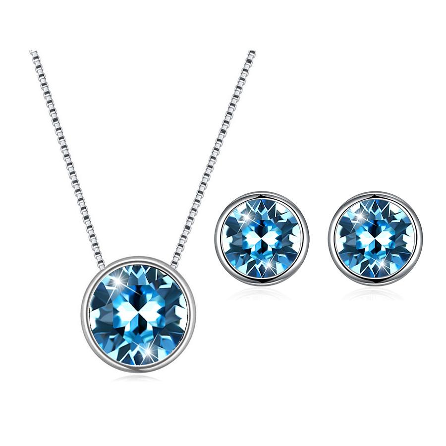 Original Crystals from Austria Mini Round Beads Pendant Necklace Silver Color Choker for Women Girls Party Daily Jewelry 8MM